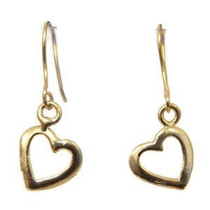14k Yellow Gold Heart Earrings